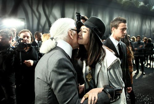 姚晨與Karl Lagerfeld