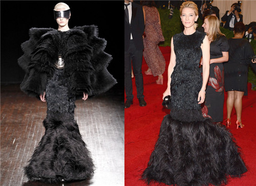 Cate Blanchett身著ALEXANDER MCQUEEN 2012秋冬禮服